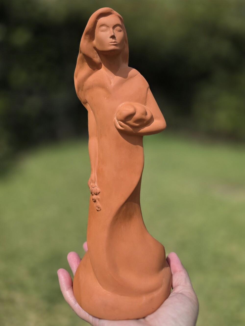 Vintage K. Stern ’92 Signed Terracotta Woman Studio Pottery Sculpture 11”